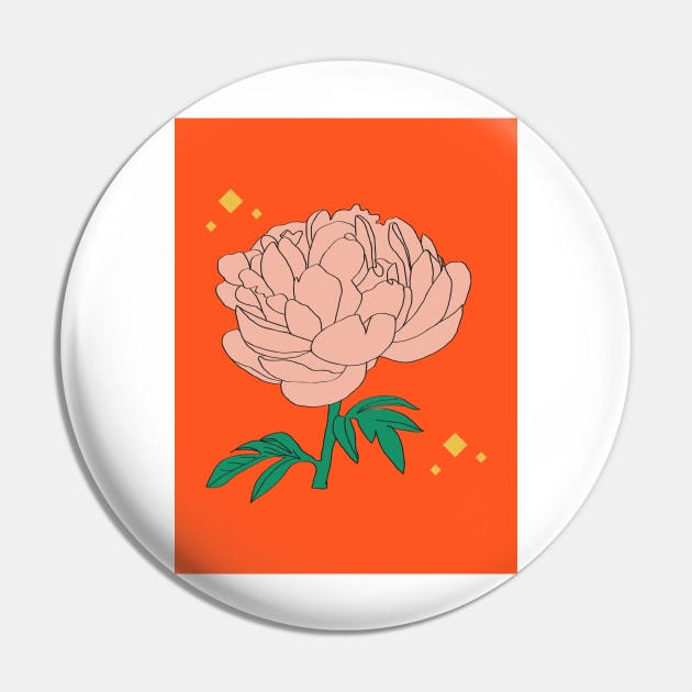 Peony Flower Pin by nancyndesign