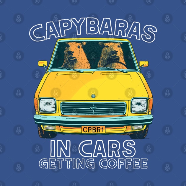 Capybaras In Cars Getting Coffee by DankFutura