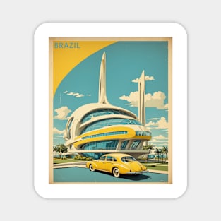 Museu do Amanhã Brazil Vintage Tourism Travel Poster Magnet