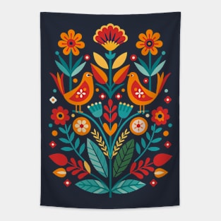 Romanian Folklore Floral Design Tapestry