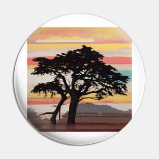 Cypress Tree at Sunset Pin