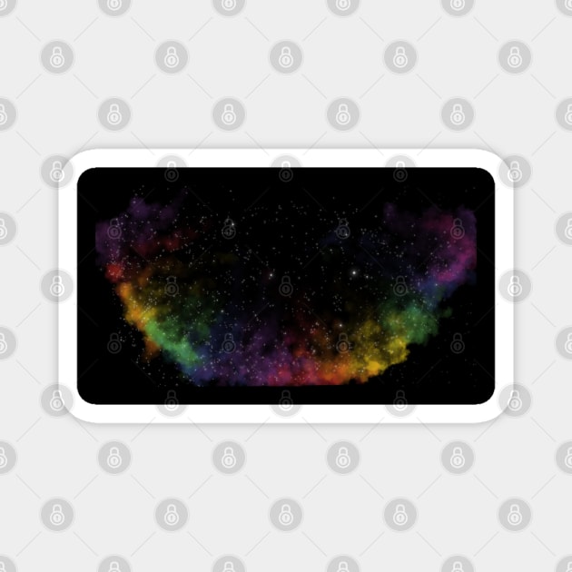 Rainbow Gay pride Flag Galaxy Magnet by TheCloverArtist