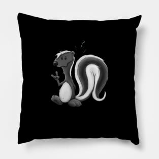 Funny Smelly Cute Cartoon Skunk Illustration Pillow