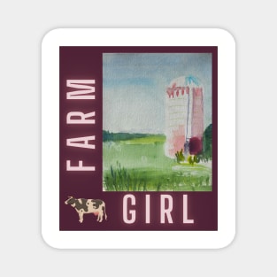 Farm Girl & Silo v3 Magnet