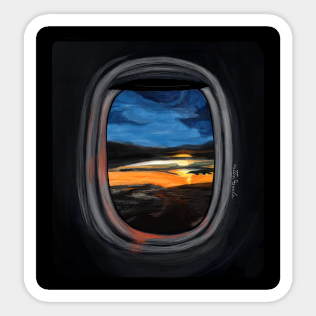 View From Plane Airplane Sticker Teepublic Au