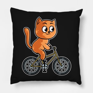 Cat Bicycle Cyclist Cycling graphic Pillow