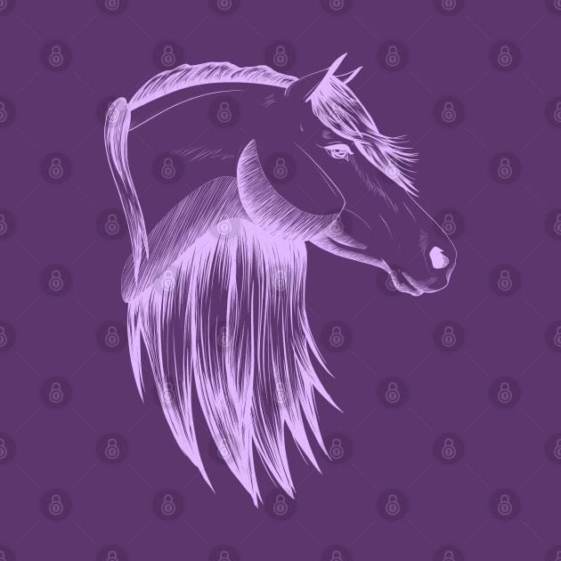 Purple Horse Sketch by Lady Lilac