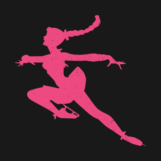 Ice skating girl - pink on black by PharaohCloset