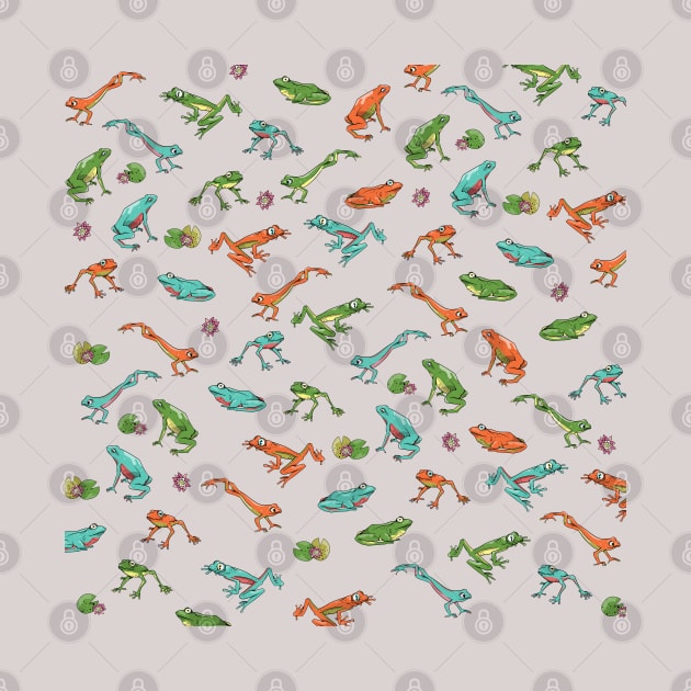 Colorful Frog Pattern by mailboxdisco