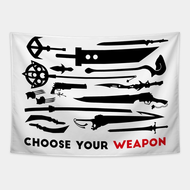 Final Fantasy "Choose Your Weapon" Tapestry by LittleBearArt