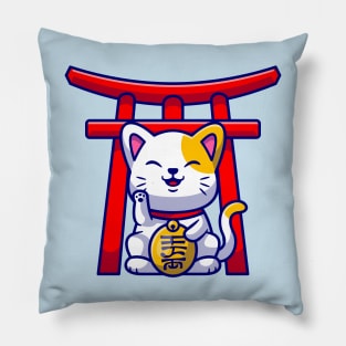 Cute Lucky Cat Cartoon Pillow