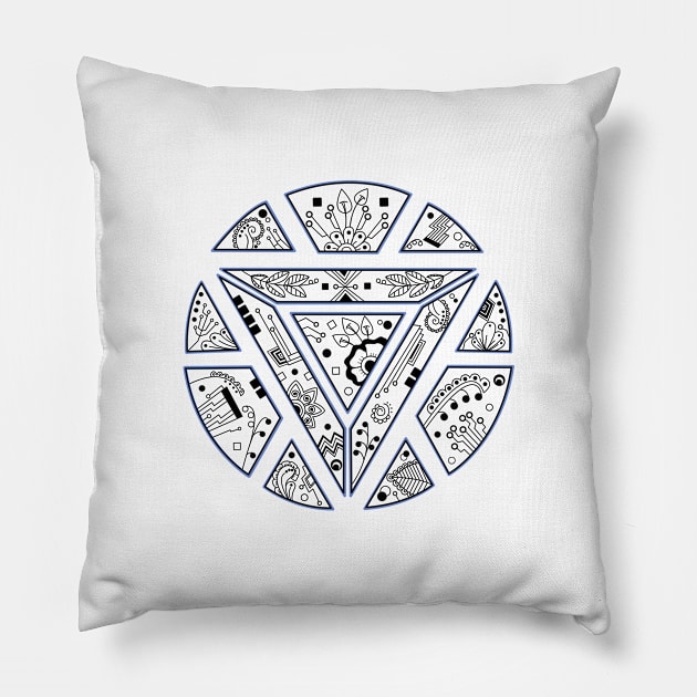 The crest mandala Pillow by LotusArtStudio