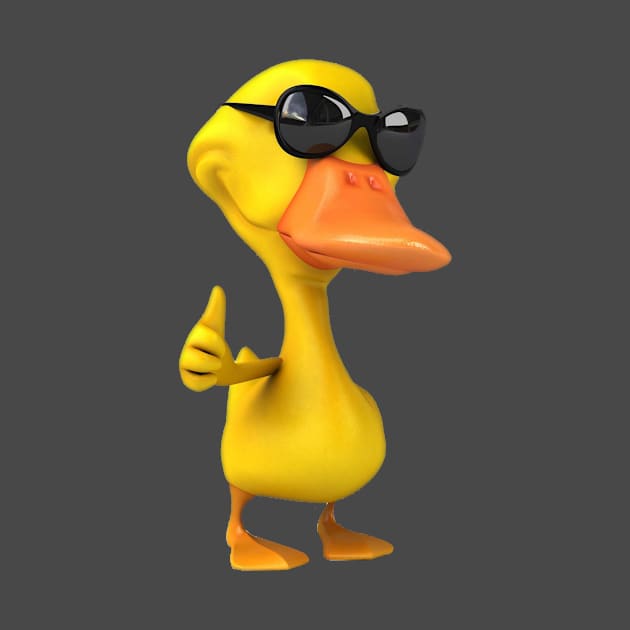 Jellow duck with glasses funny sweet by milica.brdar77@gmail.com