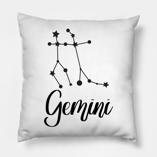 Gemini Zodiac Constellation Pillow by Kelly Gigi