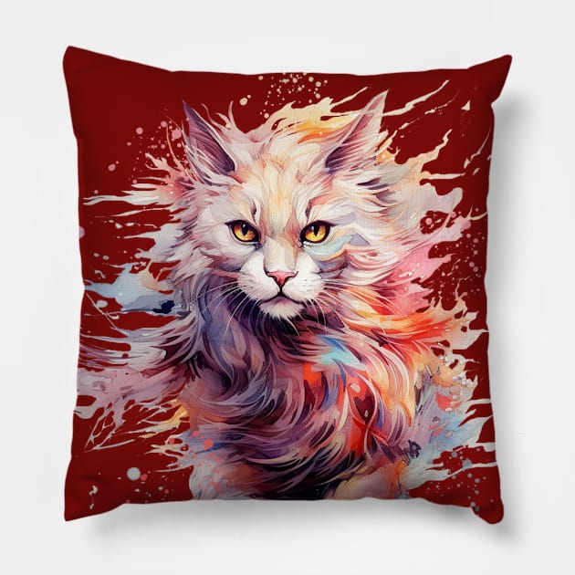 Fearless Cat Pillow by enyeniarts