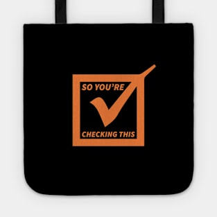 Awesome Design - Checking - Typography Tote