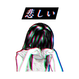 SAD (JAPANESE) SAD JAPANESE ANIME AESTHETIC T-Shirt