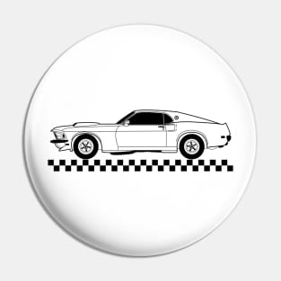 Black Mustang Pin