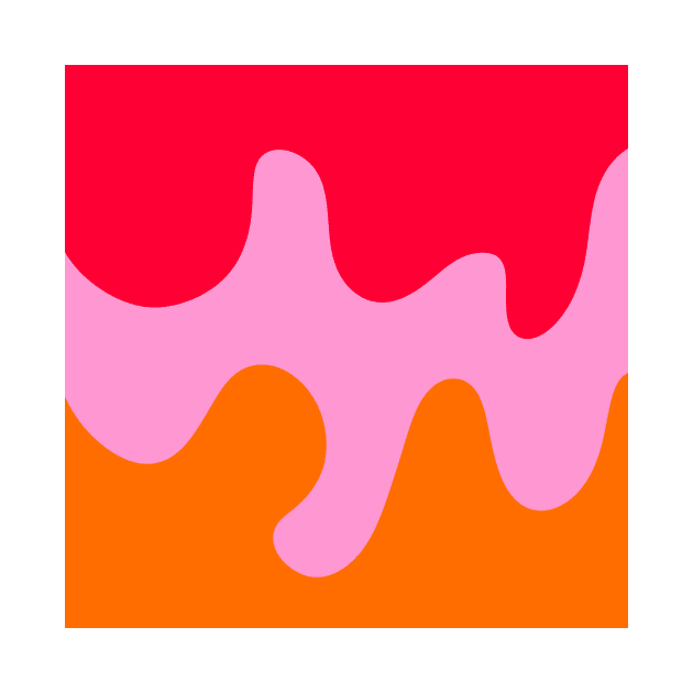 Abstract modern shapes pink, orange, red by wackapacka