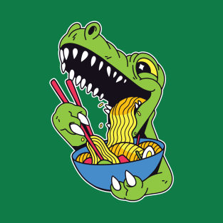 Kawaii Ramen Dino Anime Dinosaur Trex Japanese Noodles Soup T-Shirt