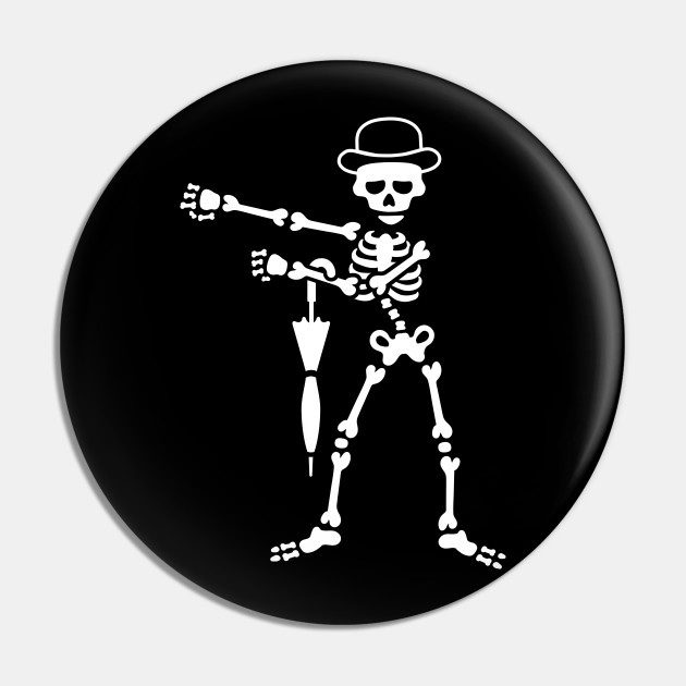 flossing skeleton bowler hat England London umbrella - United Kingdom - Pin | TeePublic