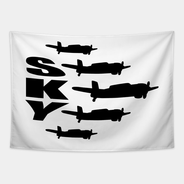 Aircrafts World War II Formation Tapestry by notami