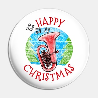 Christmas Tuba Tubaist Brass Musician Xmas 2022 Pin