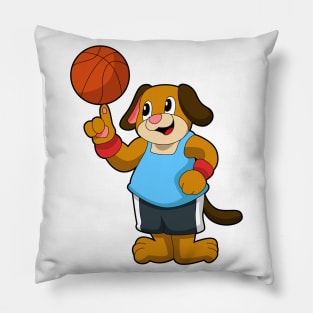 Dog as Basketball player with Basketball Pillow