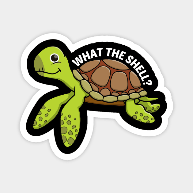 What the Shell? - Turtle Pun Magnet by Allthingspunny