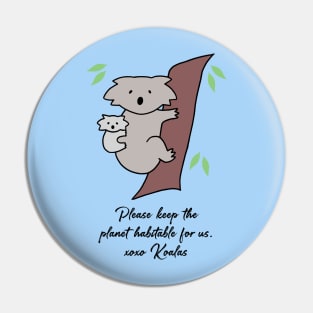 Koala - Habitable Planet (Sky Blue) Pin