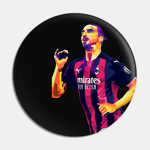 Ibrahimovic Pop Art Pin by Zet Art