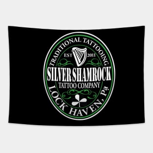 Silver Shamrock Tattoo Company Irish Stout Logo Tapestry