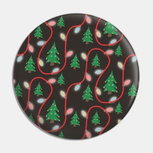 Christmas Trees and Lights Pattern Pin