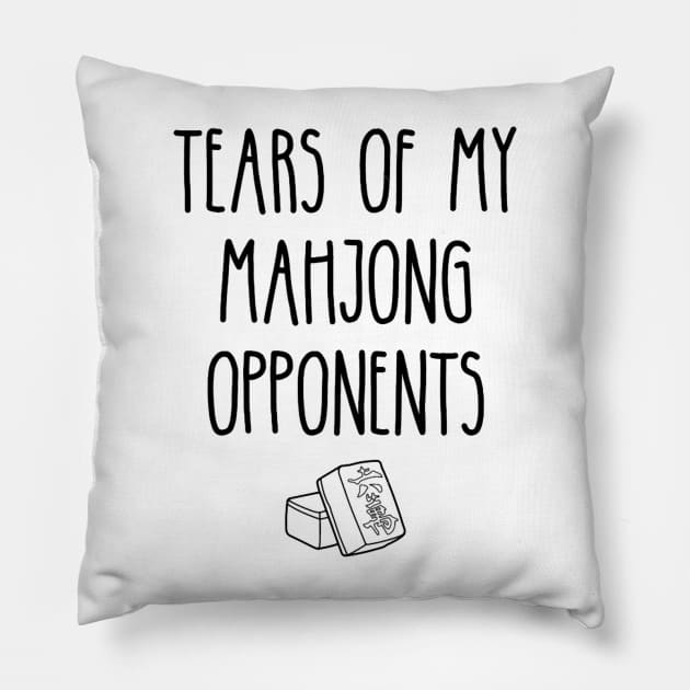 Tears Of My Mahjong Opponents Pillow by Luis Vargas