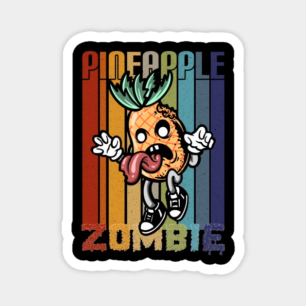 Retro Zombie Pineapple Halloween Magnet by The WYLD Tribe