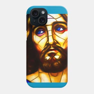 Stained Glass Portrait of Jesus Abstract Art Phone Case