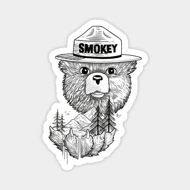 Smokey the Bear Magnet by cocotatts