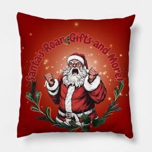 Crazy Santa Claus Roaring: Gifts and More! Pillow