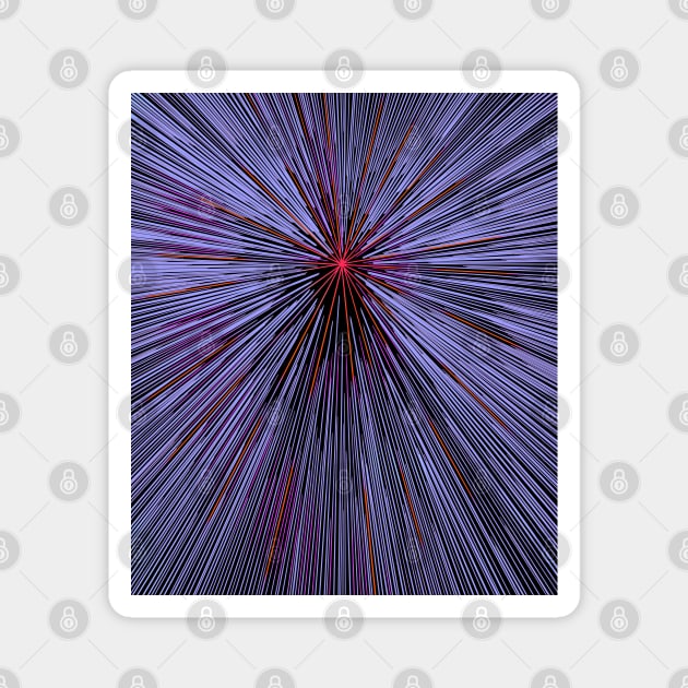 A colorful hyperdrive explosion - lilac with red highlights version Magnet by DaveDanchuk