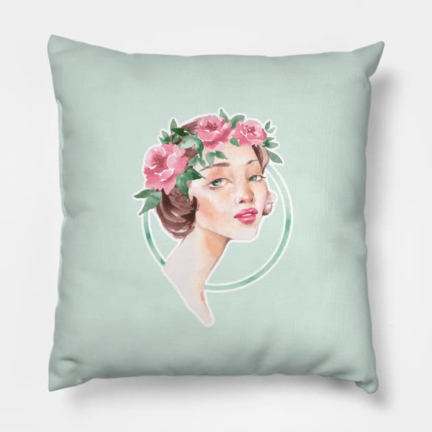 Summer girl Pillow by Gribanessa