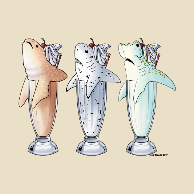 Mixed Trio of Milksharks by lizstaley