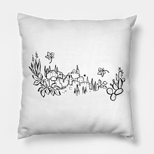 Mediterranean Village Fig tree Pillow