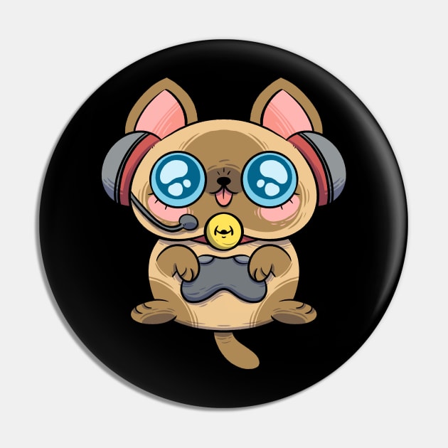 Gamer Cat Pin by monitosbonitos