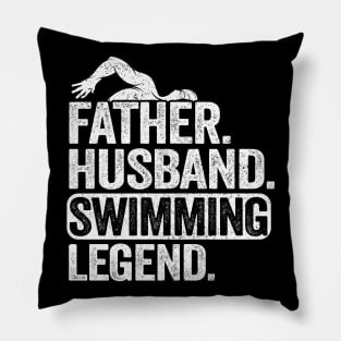 Husband Swimming Legend Swimmer Dad Father's Day Pillow