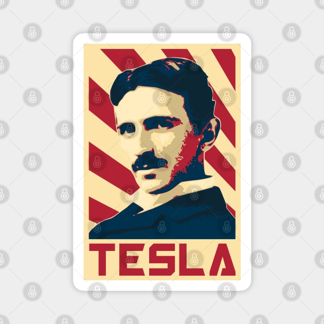 Nikola Tesla Retro Magnet by Nerd_art