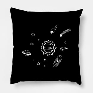 Hand drawn cute solar system awesome planets love Pluto Pillow
