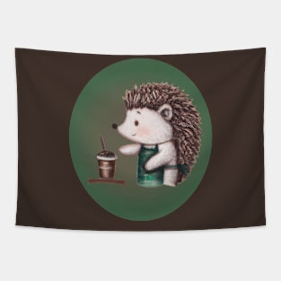 Hedgehog Barista Tapestry