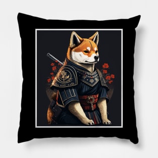 Shiba Inu dog, Samurai, Funny Dog Lover Pillow