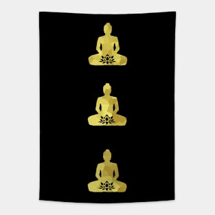 Lotus Trio Gold Tapestry