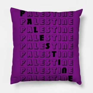 Palestine Name Pattern English Solidarity Palestinian Resistance Design - blk Pillow